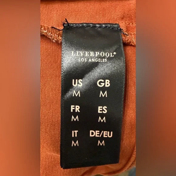 LIVERPOOL CLASSIC BUTTON DOWN JEAN JACKET WITH POCKETS ORANGE RUST SIZE: M - Picture 14 of 16